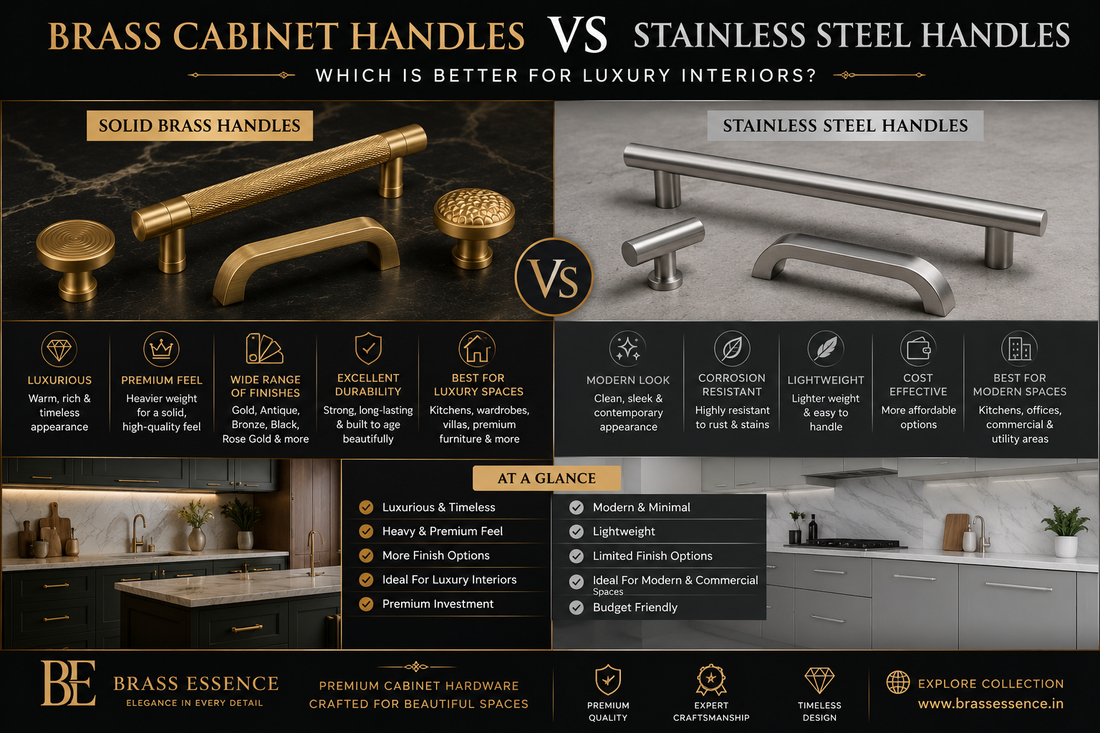 Brass Cabinet Handles vs Stainless Steel Handles: Which Is Better for Luxury Interiors?