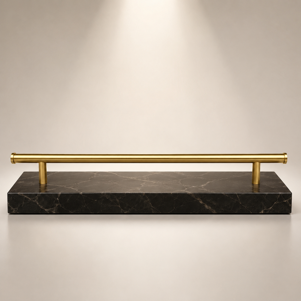 Euro Bar Solid Brass Cabinet Handles – product view – Brass Essence