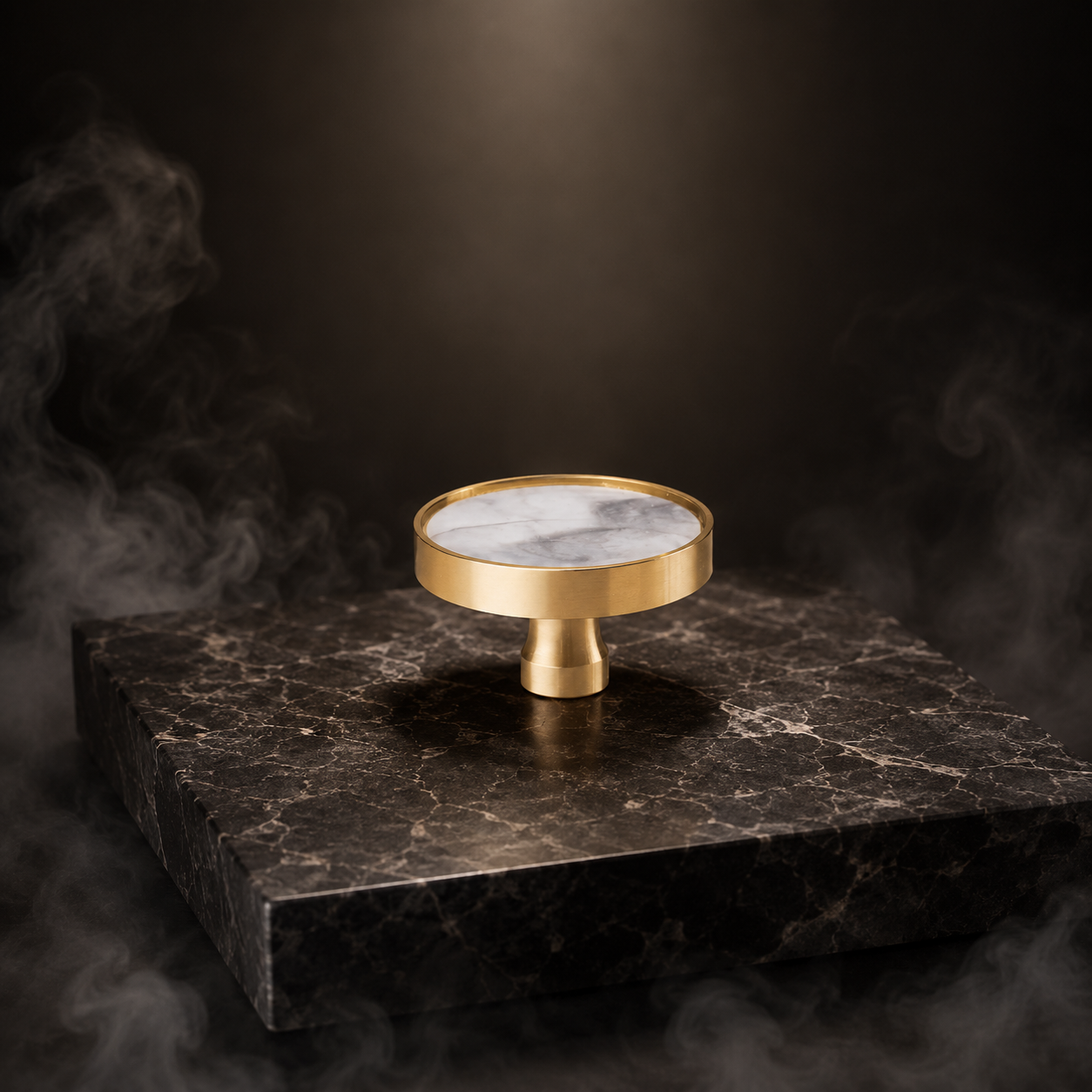 Prisma Acrylic & Brass Disc Cabinet Knob | Luxury Cabinet Hardware India