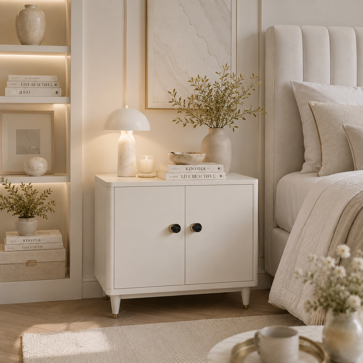 Karish Marble & Brass Cabinet Knob | Luxury Marble Cabinet Knob