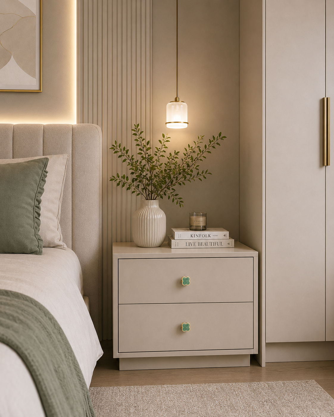 Clover Acrylic Brass Cabinet Knob | Brass Essence India