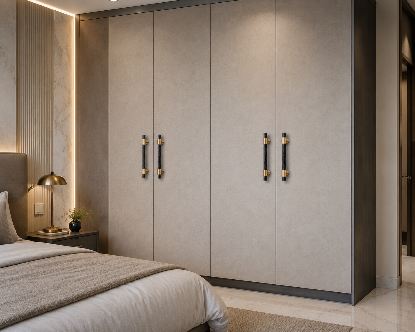 Karish Marble & Brass Cabinet Handles | Luxury Marble Handles India