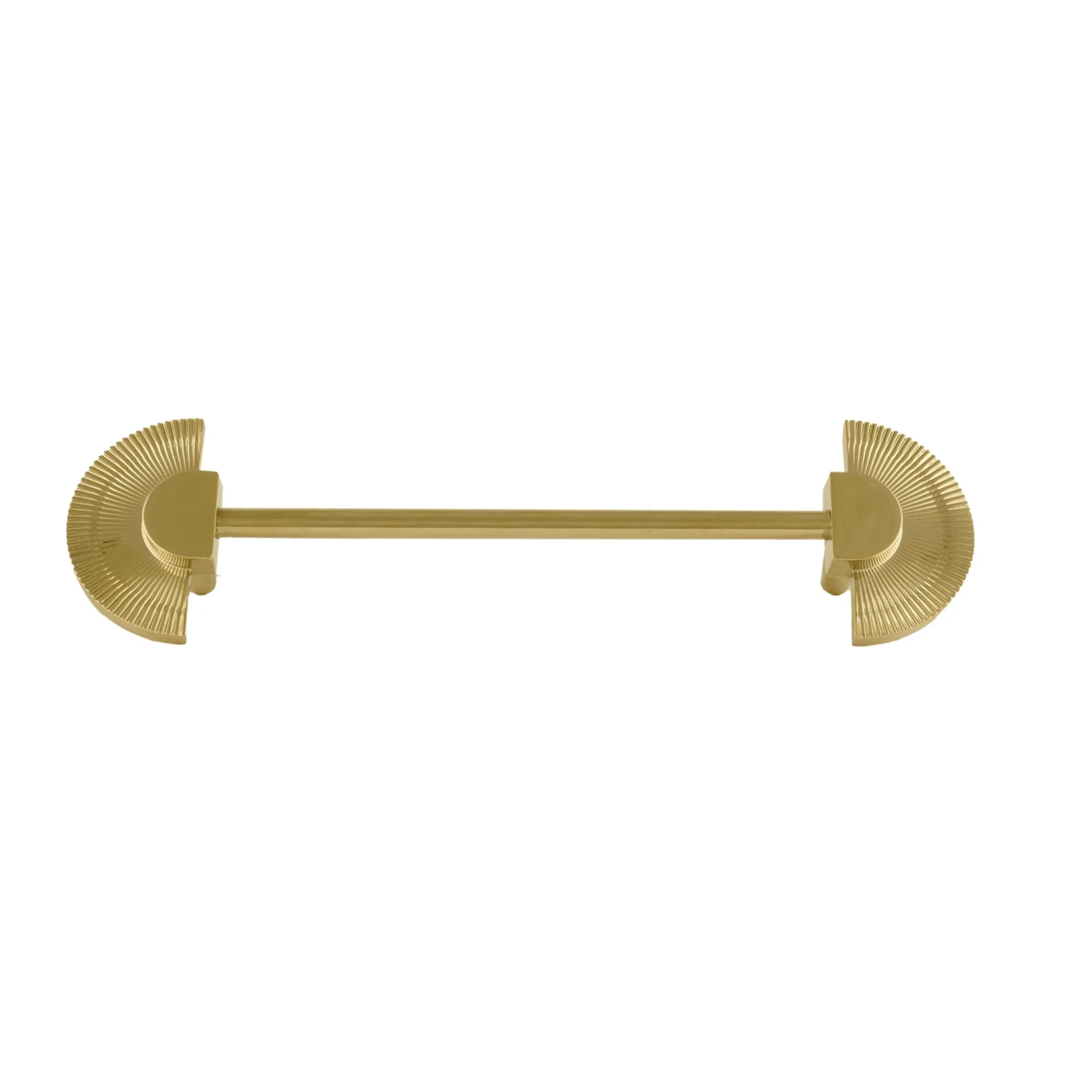 Brass essence scalloped brass fan handle from the collection, featuring intricate scalloped edges and polished brass finish.