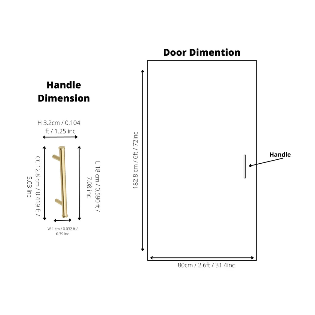 Euro Bar Solid Brass Cabinet Handles | Luxury Kitchen Handles