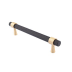 Knurled Black & Gold T-Bar Handle Collection | Brass Cabinet Handles
