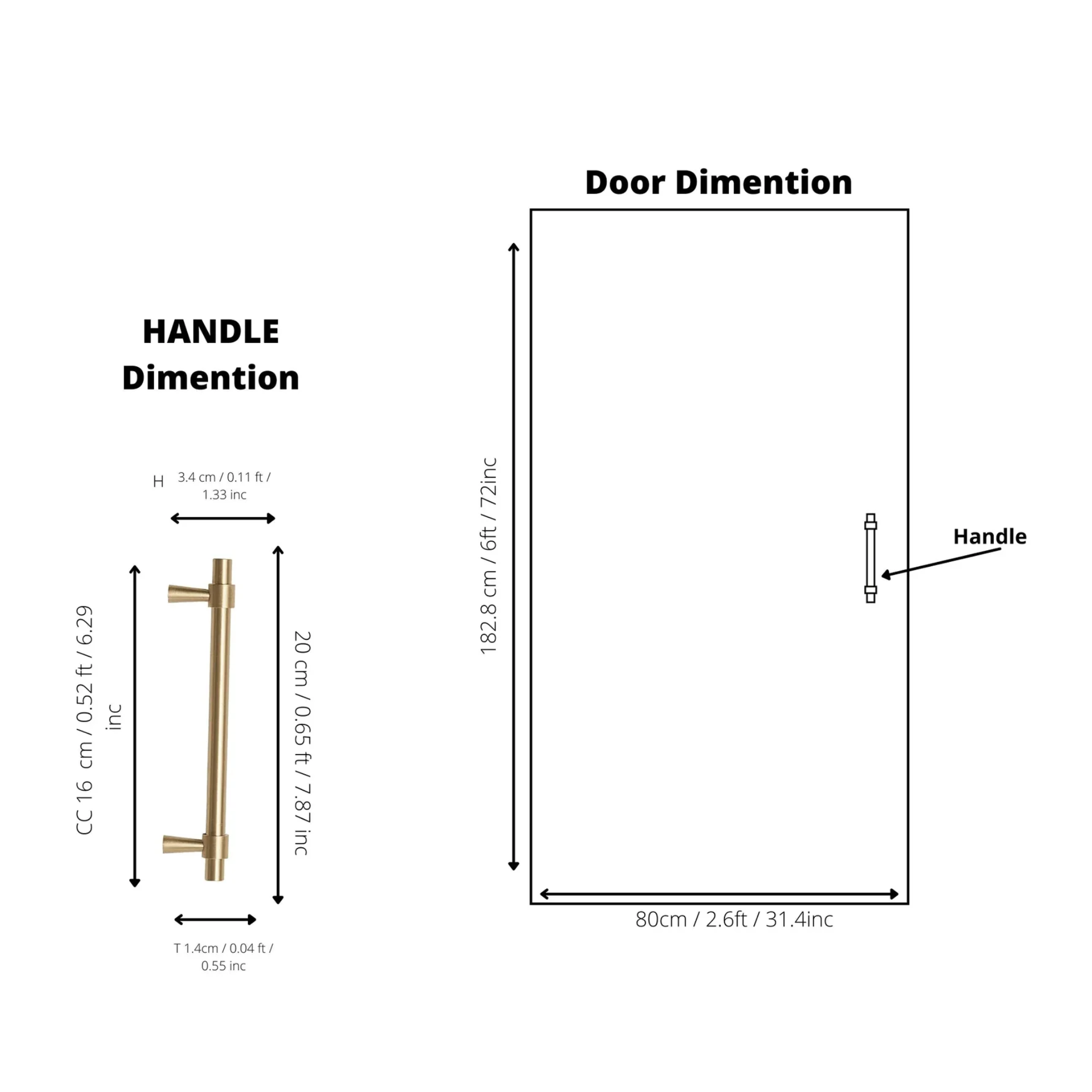 Brass Essence Naveena solid brass T-Bar handle from the collection, showcasing a sleek, polished T-shaped door or drawer handle.