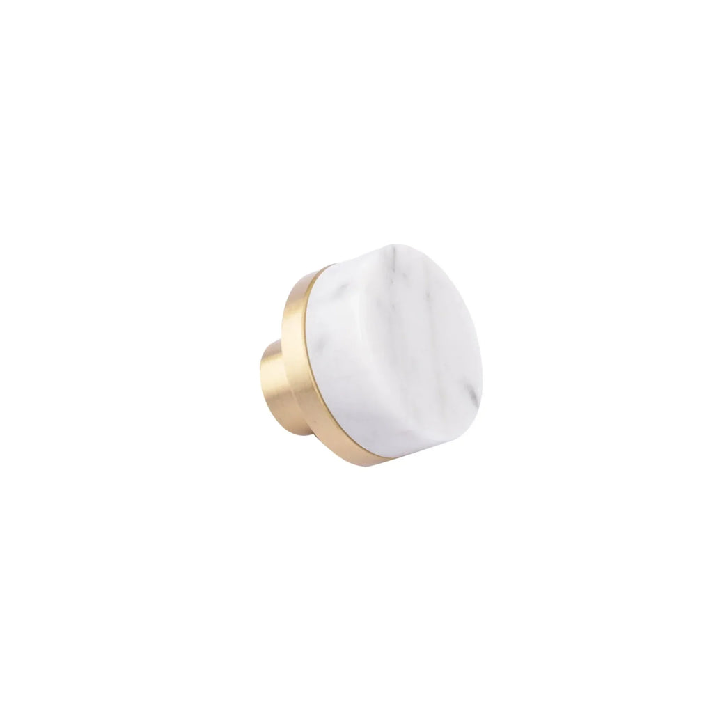 Karish Marble & Brass Cabinet Knob | Luxury Marble Cabinet Knob