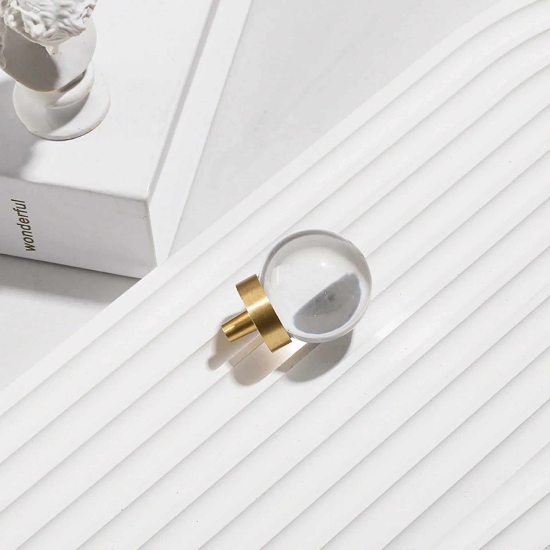 Natural Crystal Ball Brass Cabinet Knob | Luxury Crystal Knob