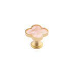 Clover Acrylic Brass Cabinet Knob | Brass Essence India