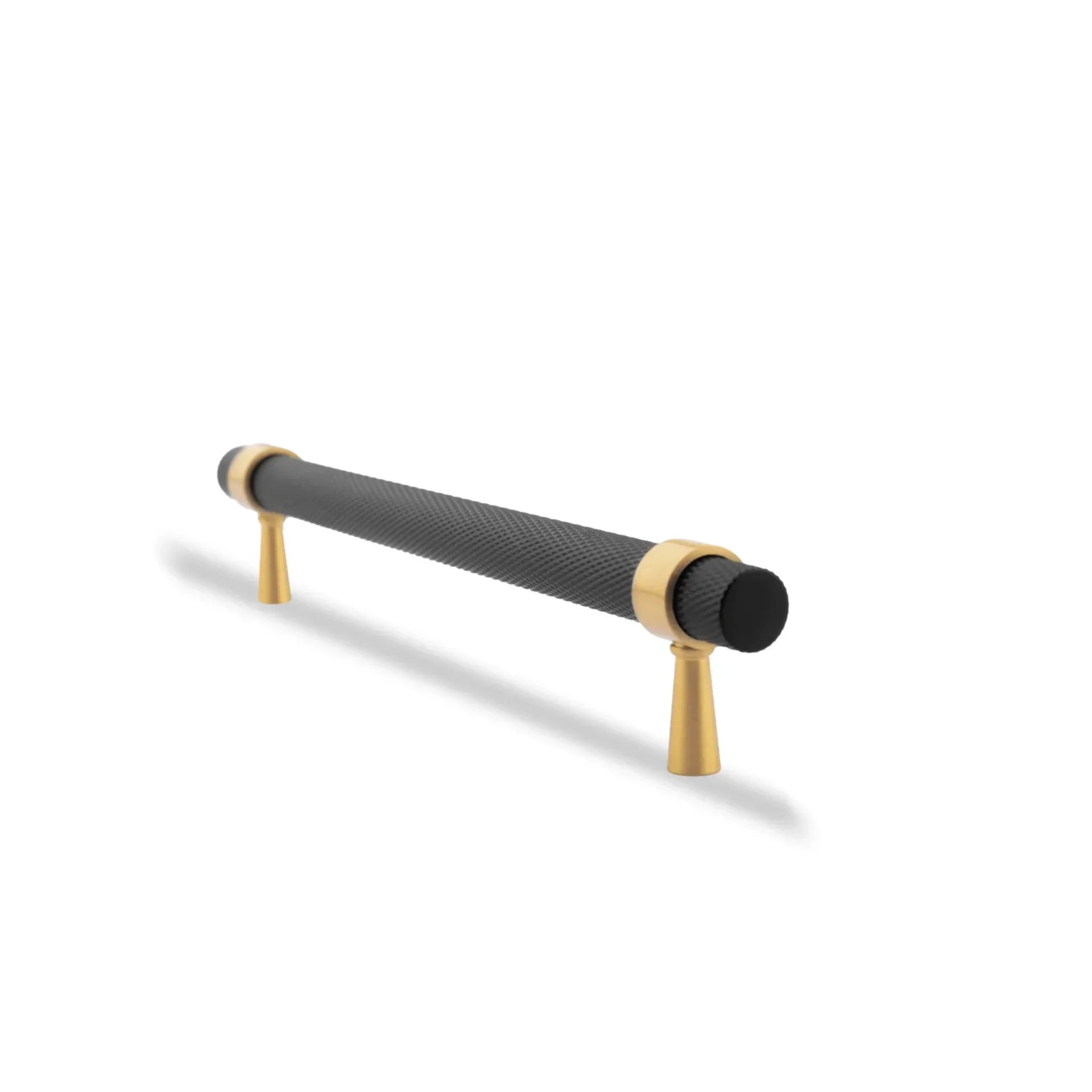 Knurled Black & Gold T-Bar Handle Collection | Brass Cabinet Handles