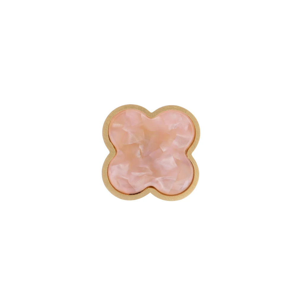 Brass Essence Clover Brass Cabinet Knob from the Collection A-0006, showing a polished brass finish and classic rounded design.