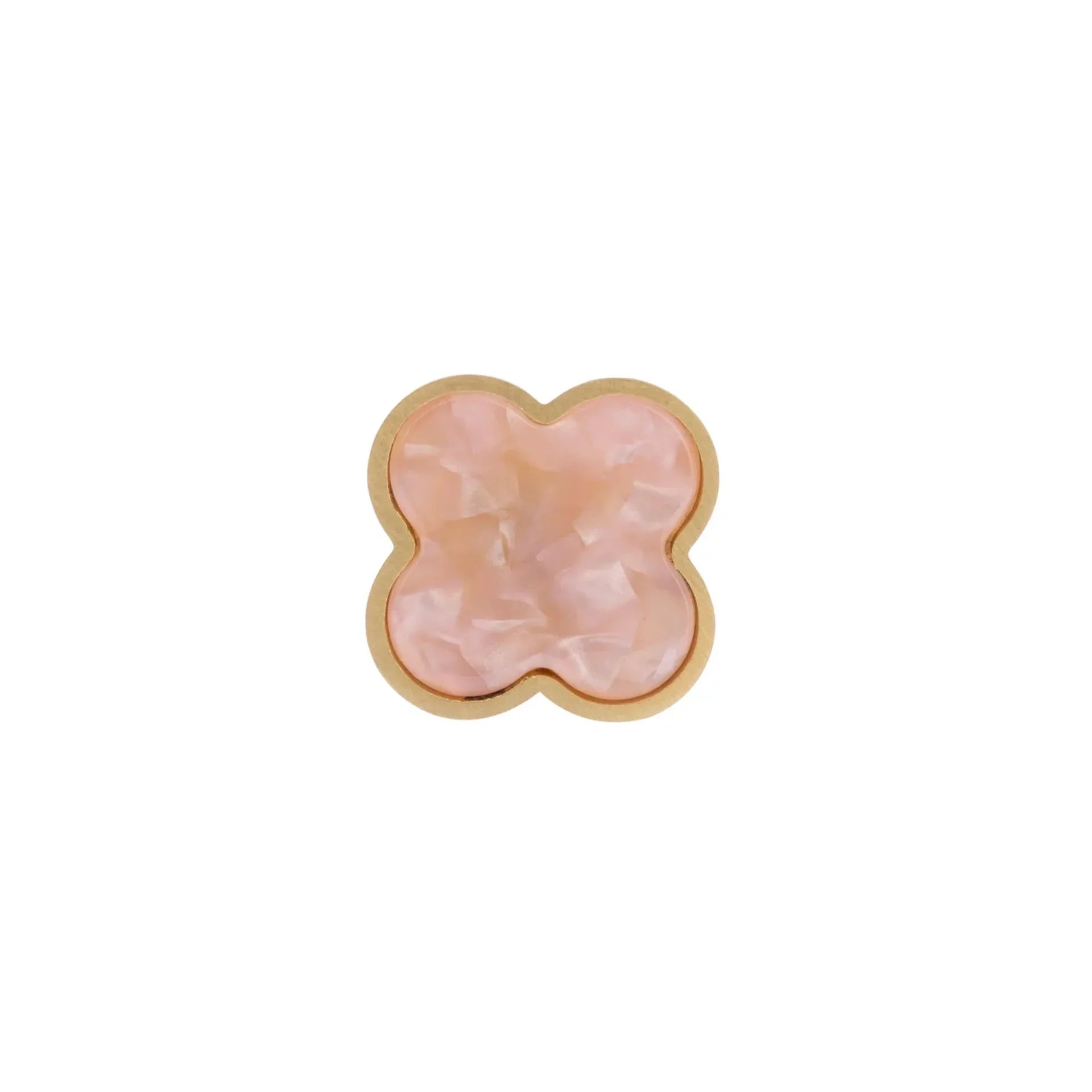 Clover Acrylic Brass Cabinet Knob | Brass Essence India