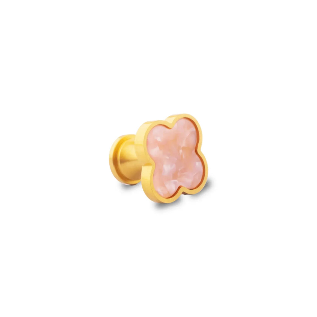 Clover Acrylic Brass Cabinet Knob | Brass Essence India