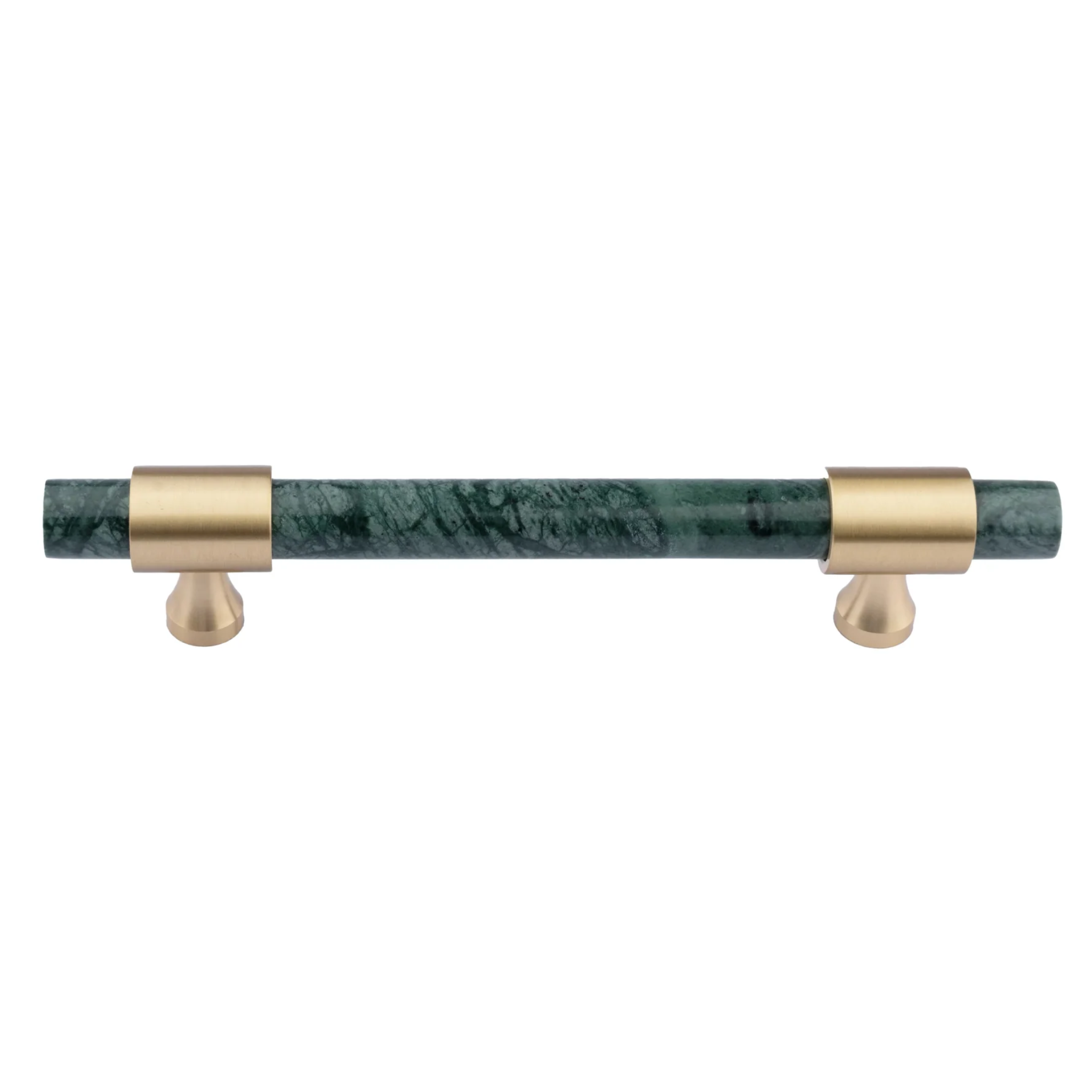 Brass Essence Karish marble and brass handle with brushed finish, showcasing elegant design and luxurious craftsmanship.