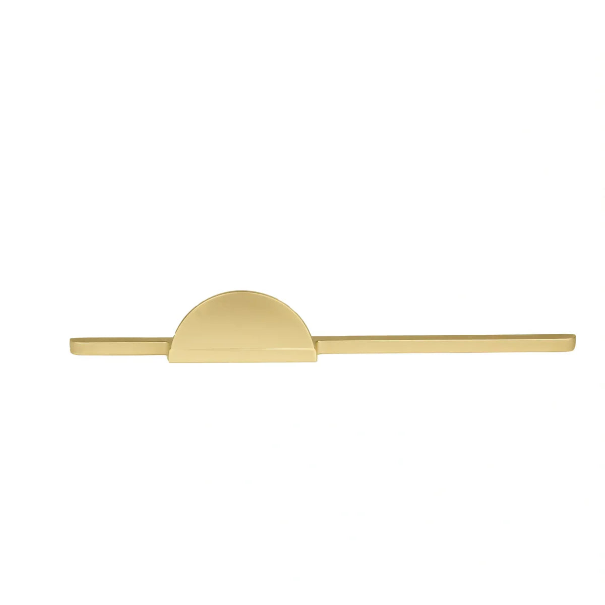 Brass Essence Hemi Cycle Zinc Half-Circle Pull handle with a polished finish, showcasing its sleek, half-moon design for furniture decor.
