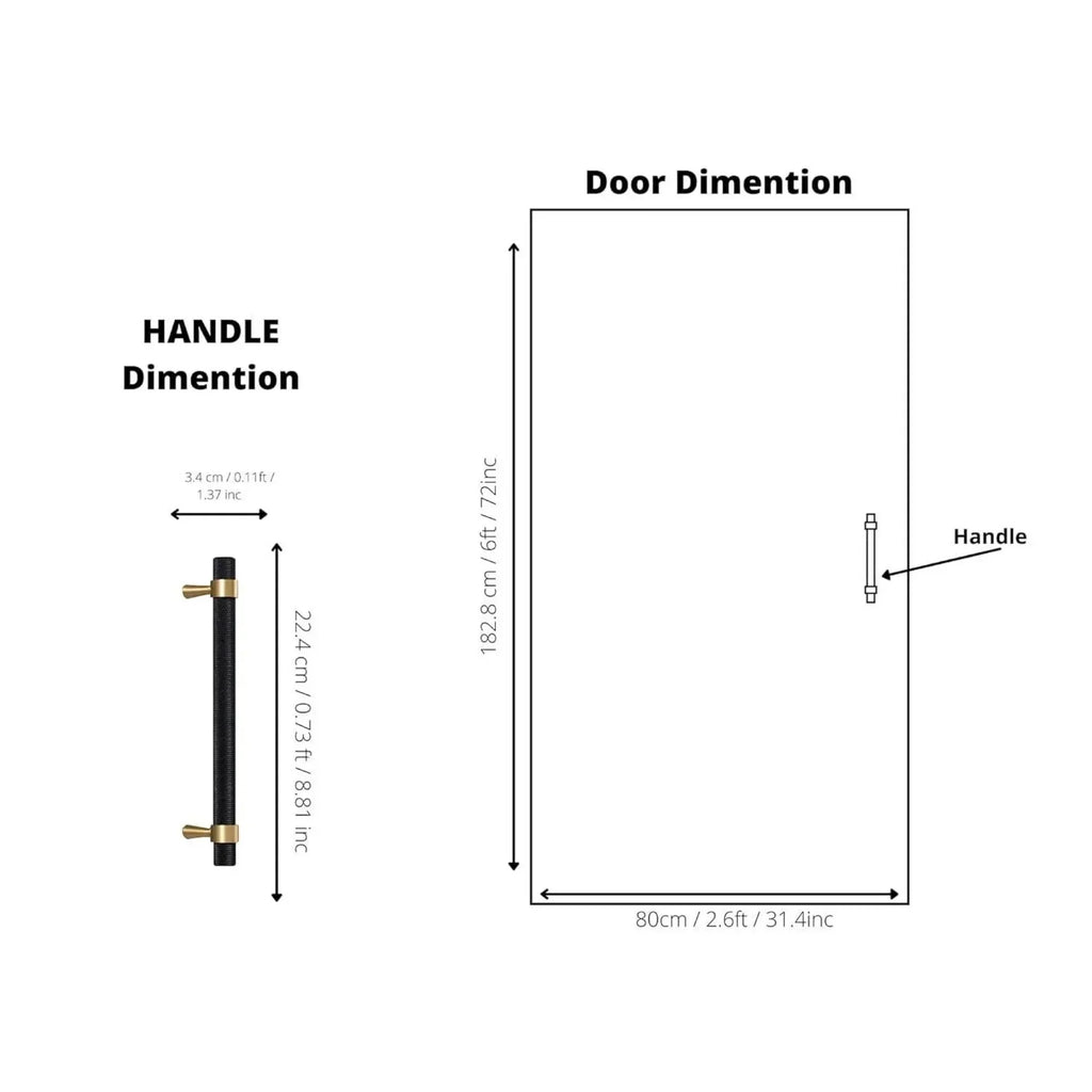 Knurled Black & Gold T-Bar Handle Collection | Brass Cabinet Handles