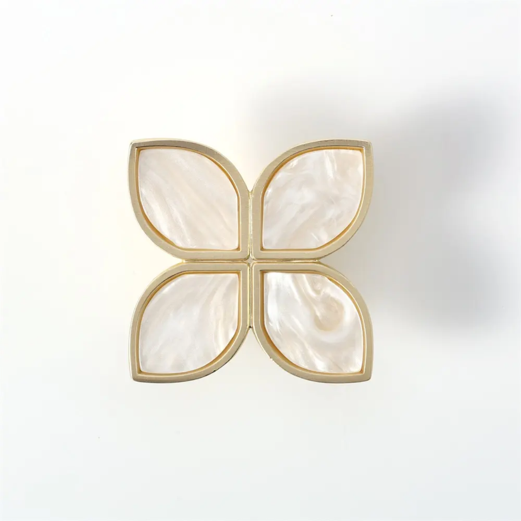 Zinc Leaf Acrylic Knob