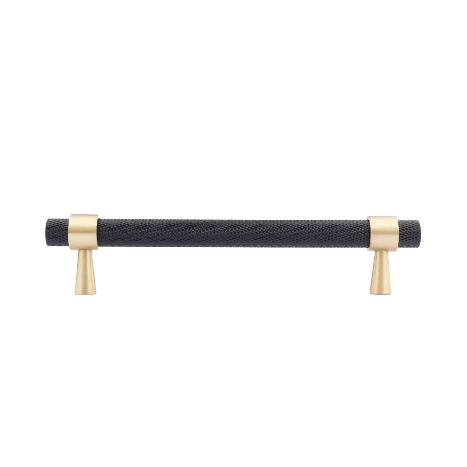 Knurled Black & Gold T-Bar Handle Collection | Brass Cabinet Handles