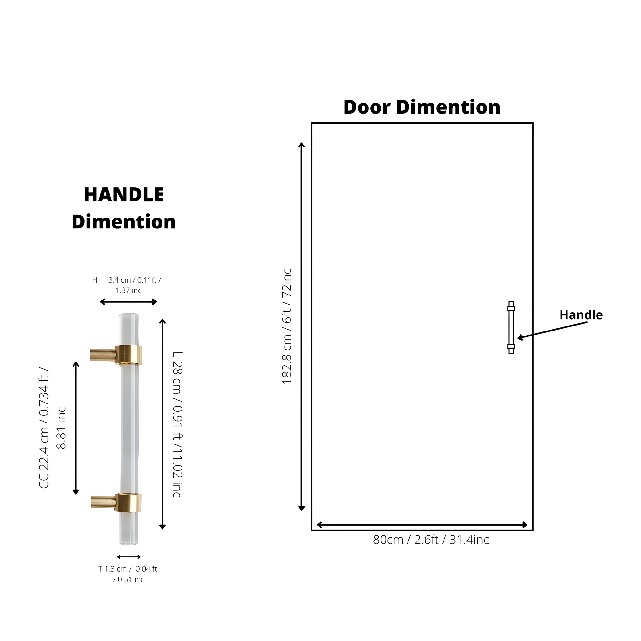 Clear acrylic and brass T-bar handle from Brass Essence collection, showcasing sleek modern design and polished finish.