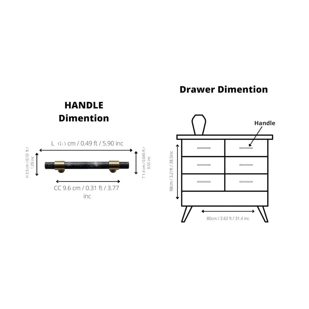Karish Marble & Brass Cabinet Handles | Luxury Marble Handles India