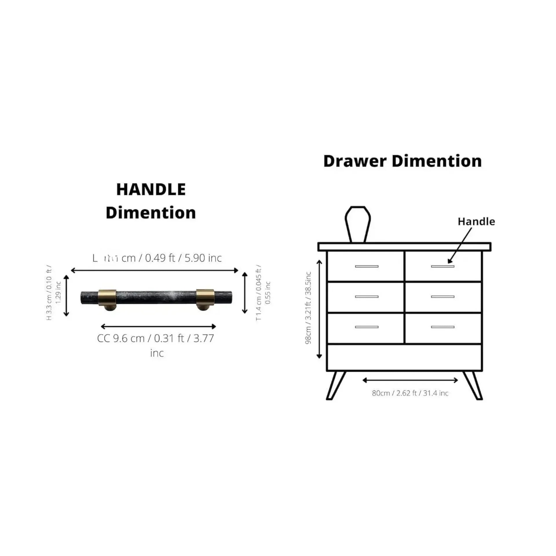 Karish Marble & Brass Cabinet Handles | Luxury Marble Handles India