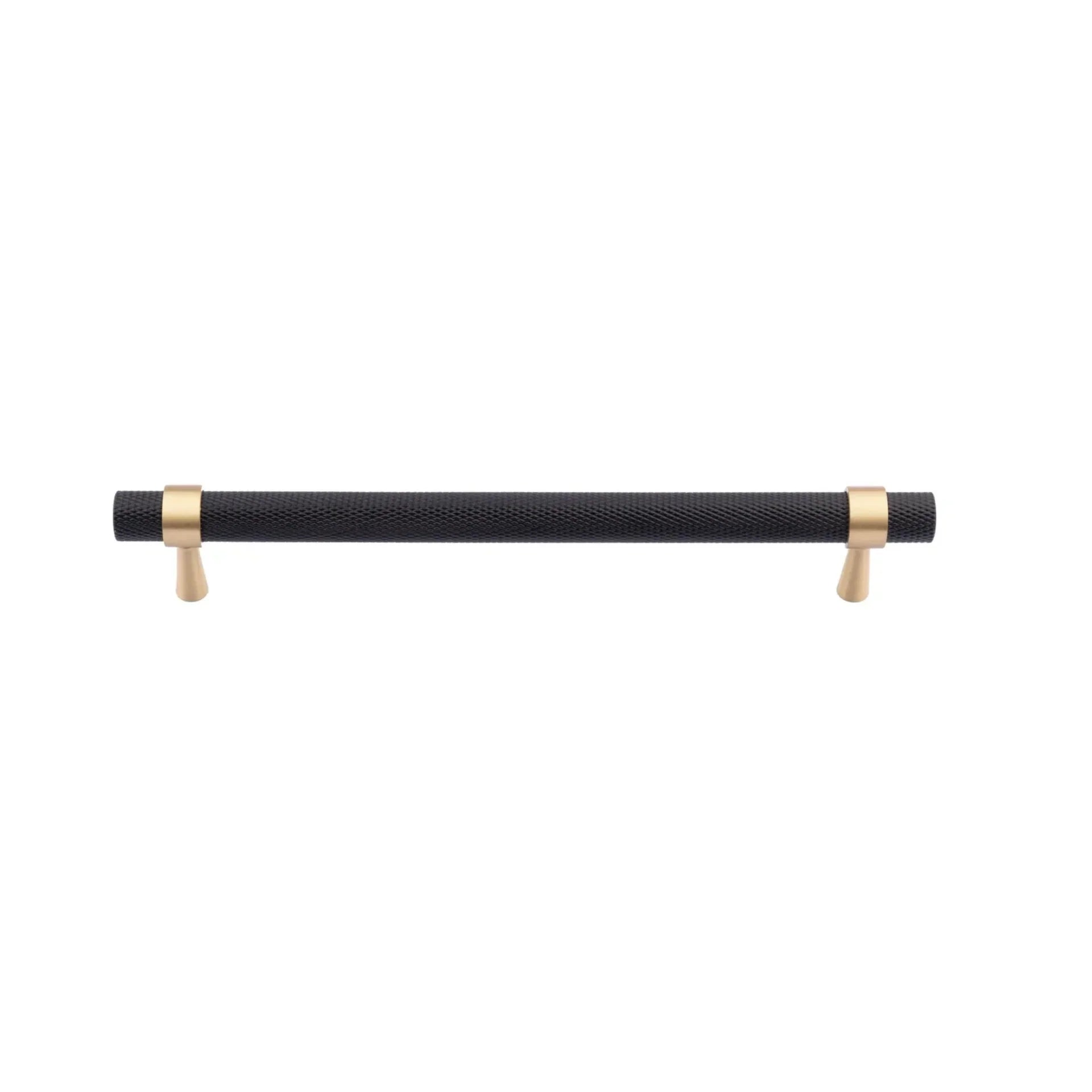 Knurled Black & Gold T-Bar Handle Collection | Brass Cabinet Handles