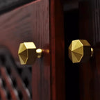 Octagon Geometric Brass Cabinet Knob | Premium Solid Brass Modern Cabinet Knob | Brass Essence India