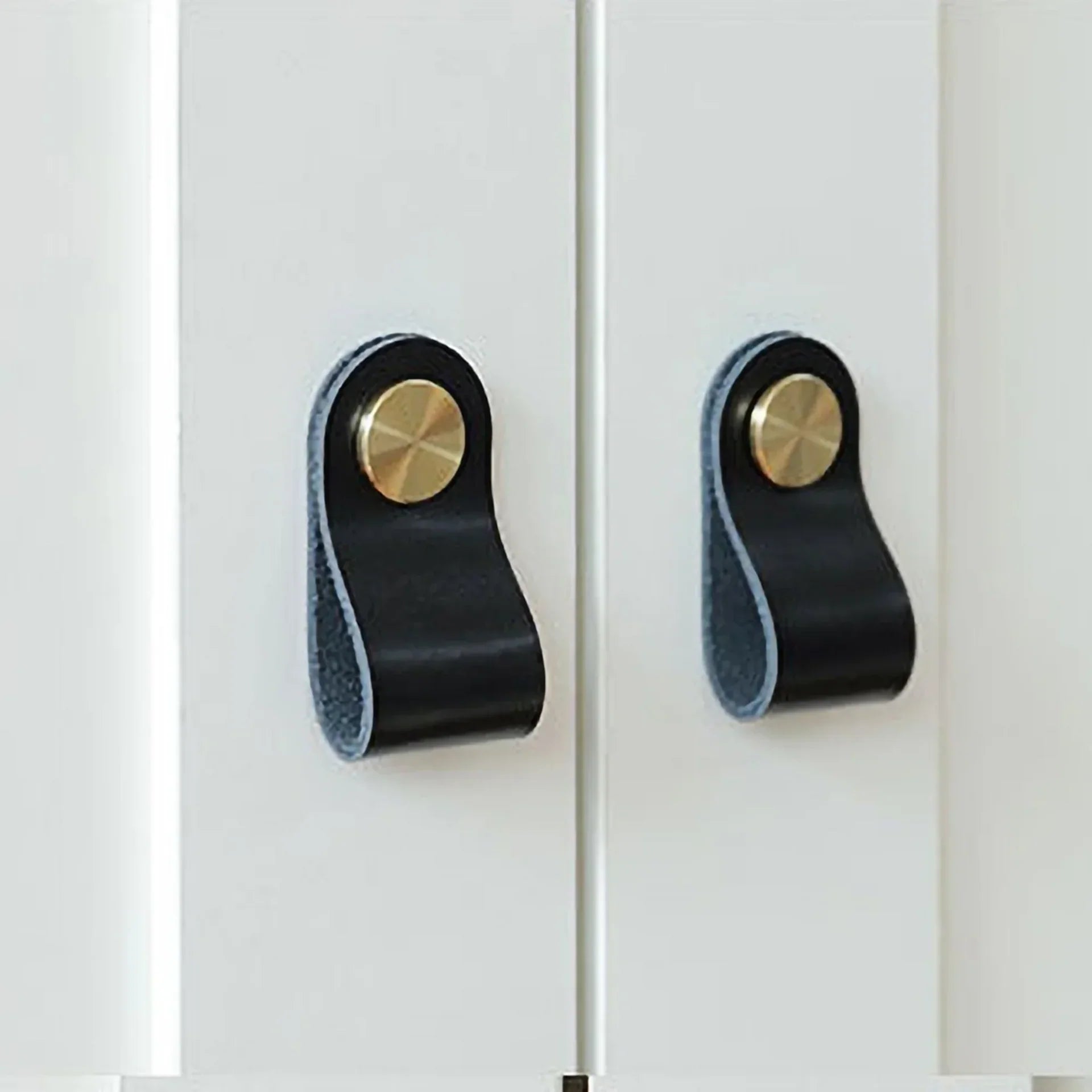 Leather & Brass Strap Cabinet Pulls | Premium Leather Handles