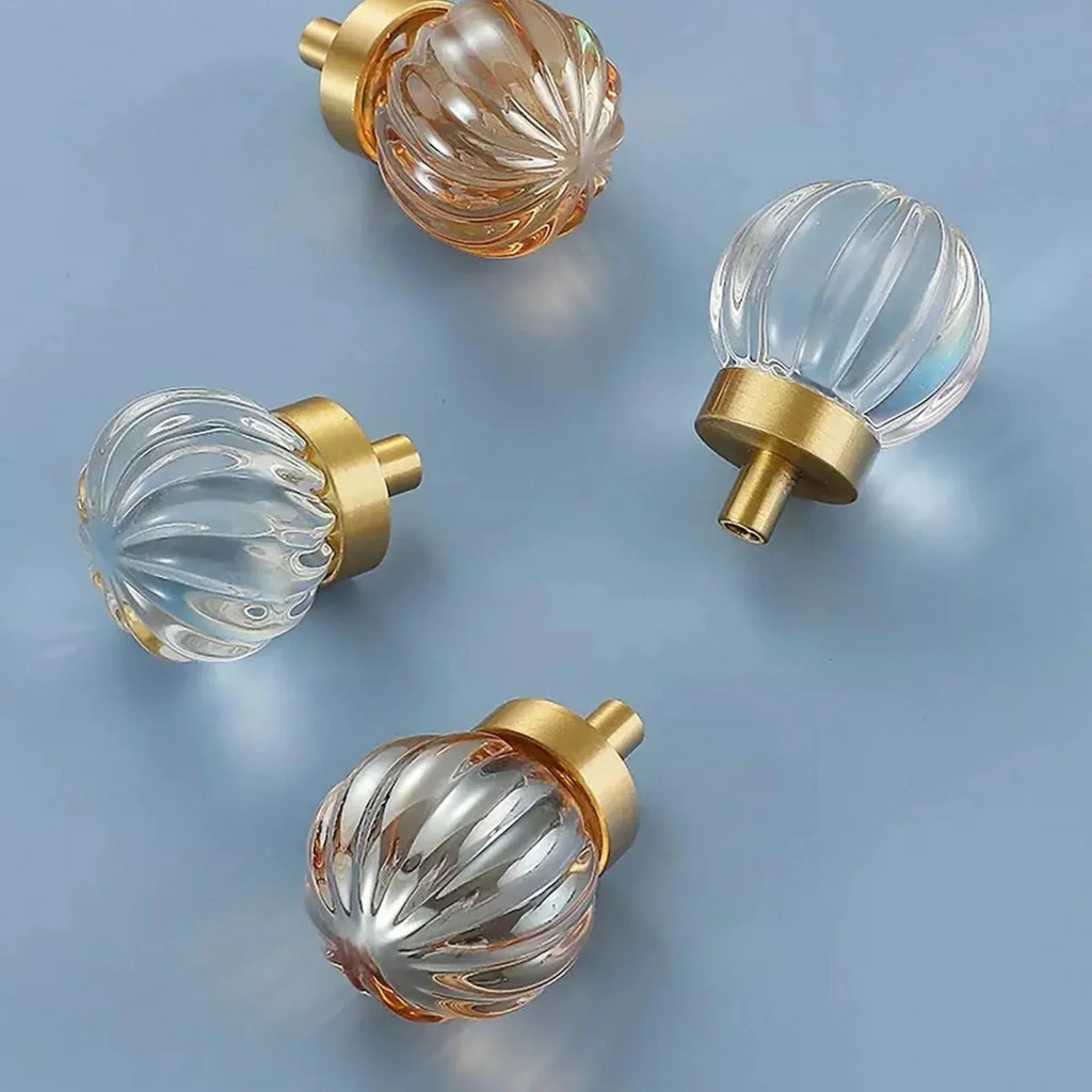 Fluted Crystal Cabinet Knob | Luxury Crystal Drawer Pull Knob