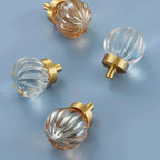 Fluted Crystal Cabinet Knob | Luxury Crystal Drawer Pull Knob