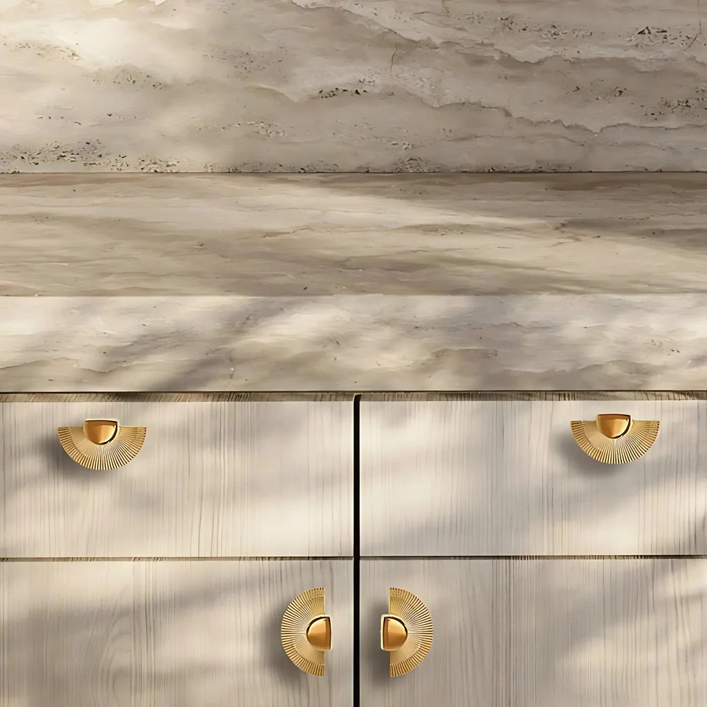 Scallop Royale Brass Collection | Solid Brass Cabinet & Wardrobe Handles