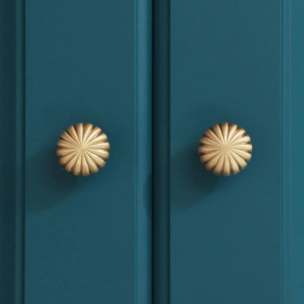 Fluted Pumpkin Brass Cabinet Knob | Brass Essence India