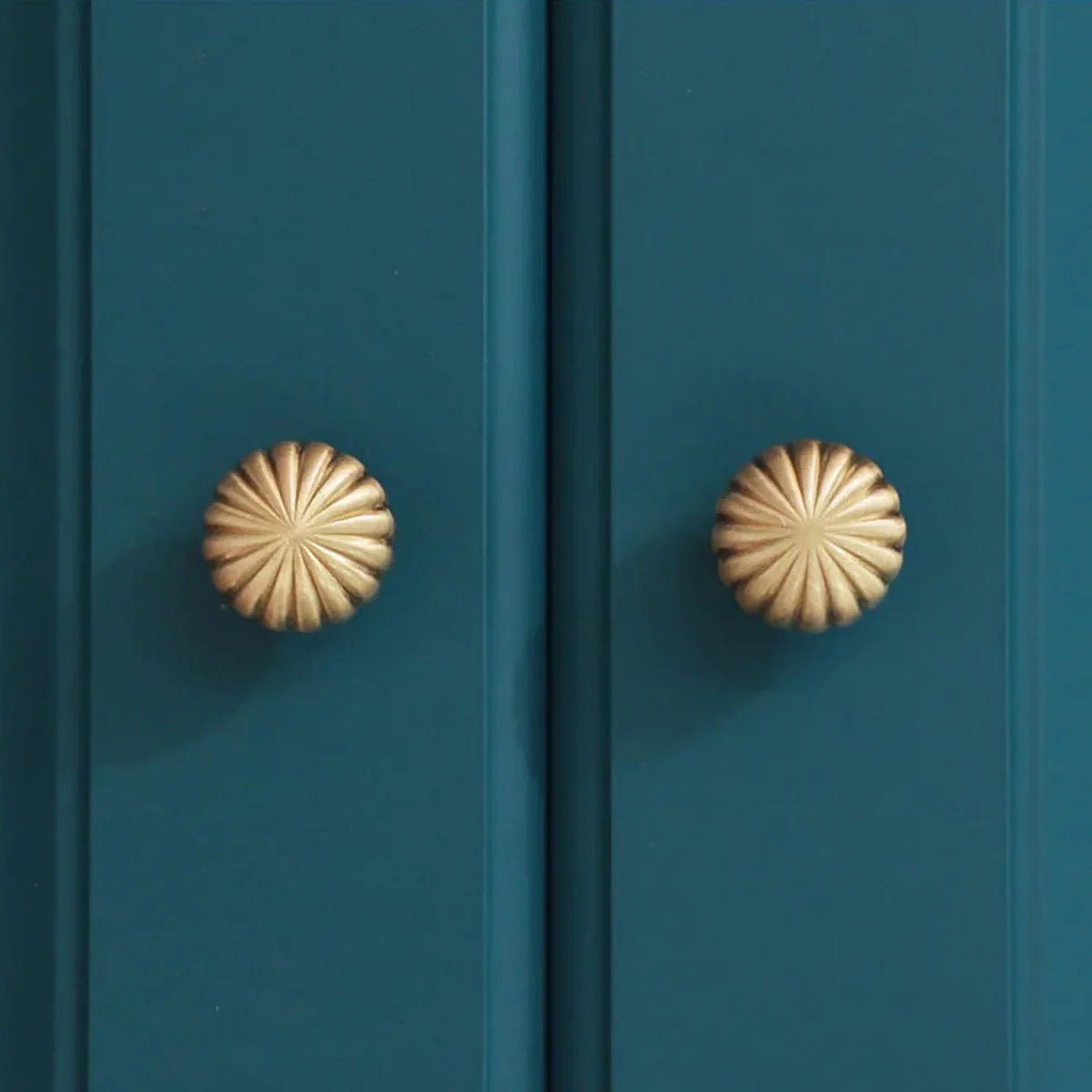 Fluted Pumpkin Brass Cabinet Knob | Brass Essence India