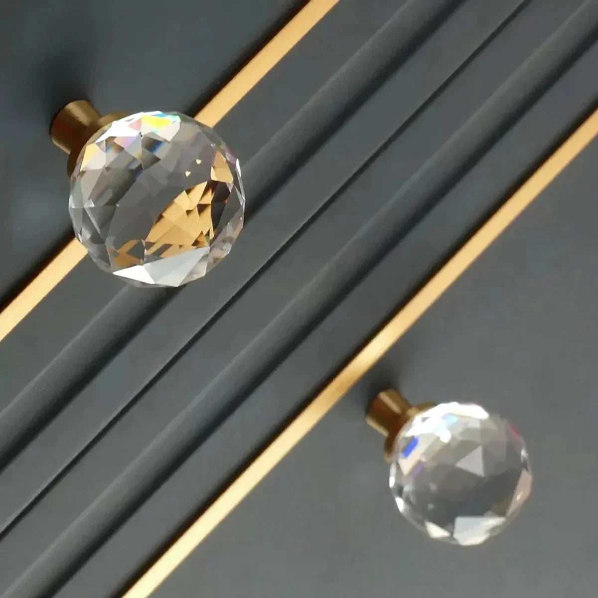 Round Faceted Crystal Cabinet Knob | Luxury Crystal Knob