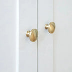 Krisha Solid Brass Round Cabinet Knob – product view – Brass Essence