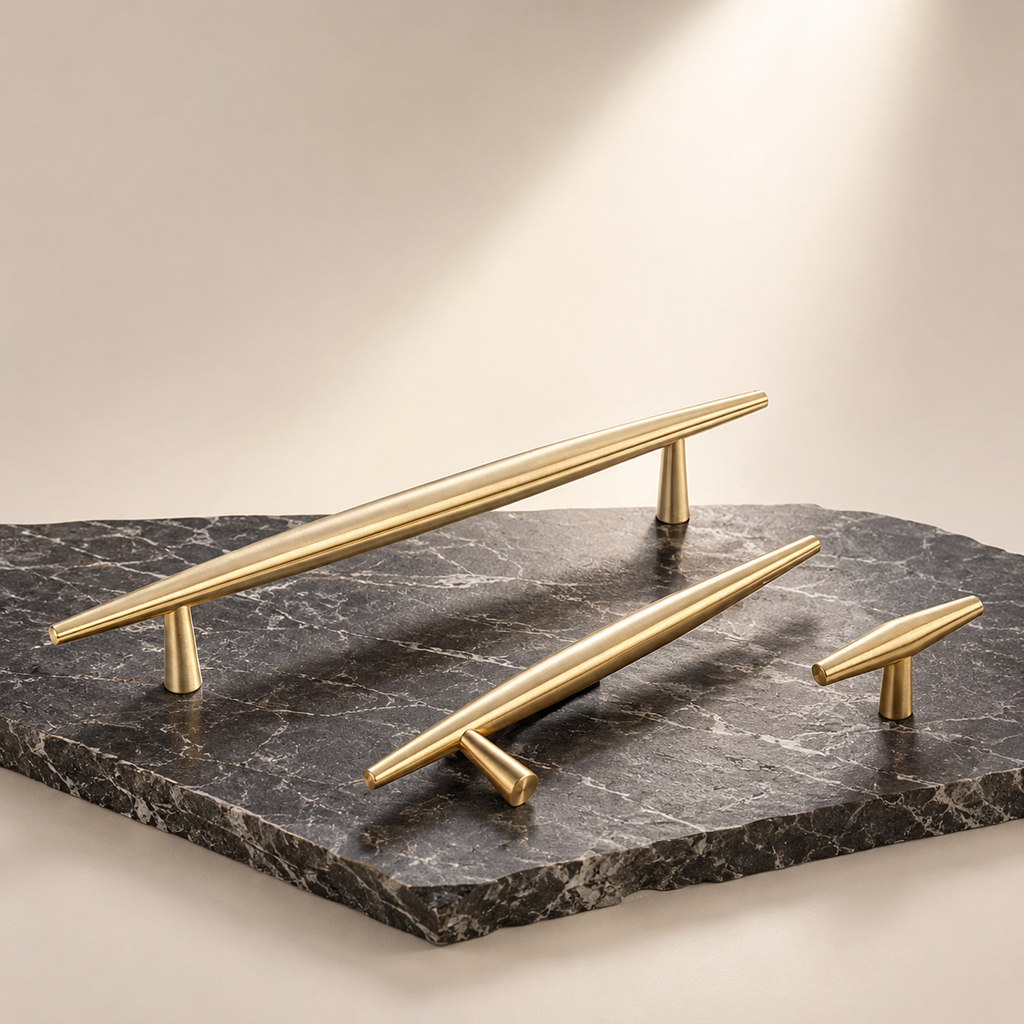 Spindle Luxe Brass Collection | Solid Brass Cabinet Handles