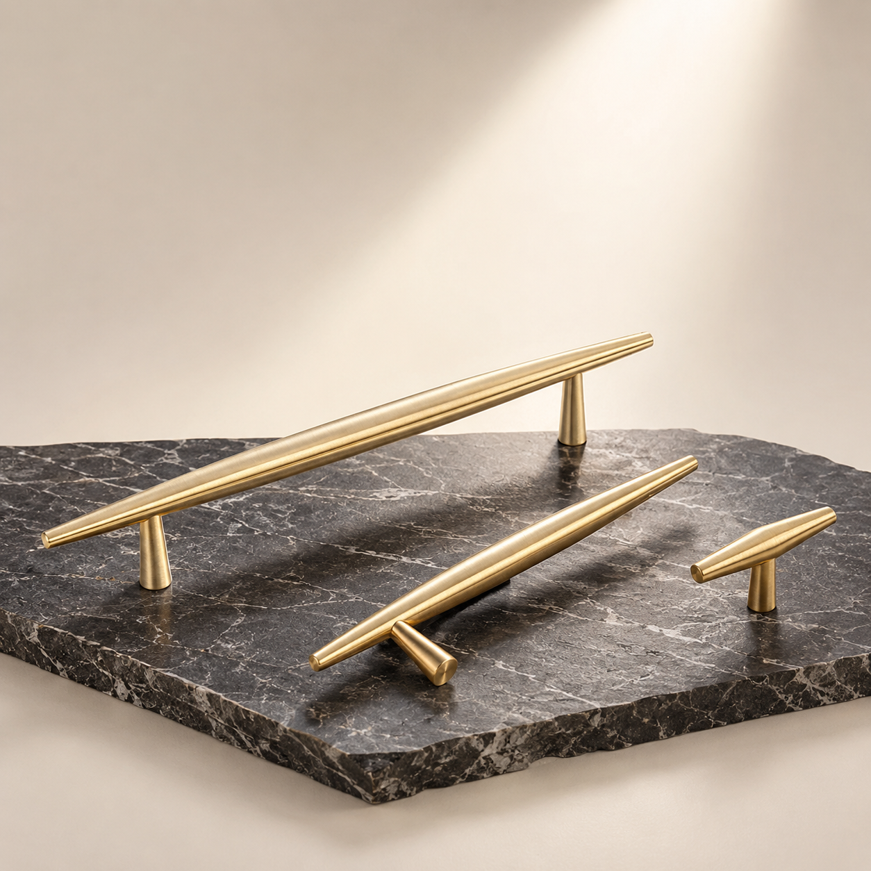 Spindle Luxe Brass Collection | Solid Brass Cabinet Handles