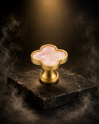 Clover Acrylic Brass Cabinet Knob | Brass Essence India