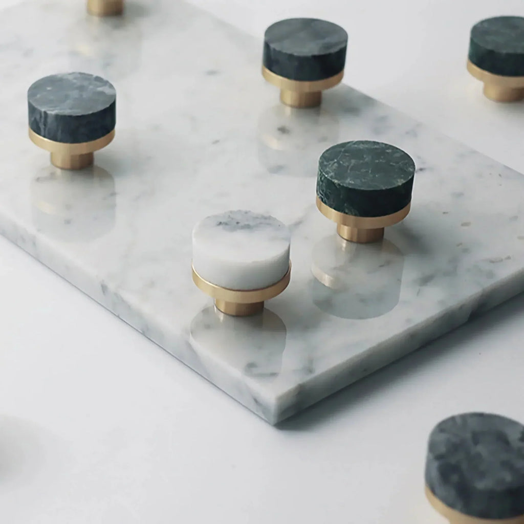 Karish Marble & Brass Cabinet Knob | Luxury Marble Cabinet Knob