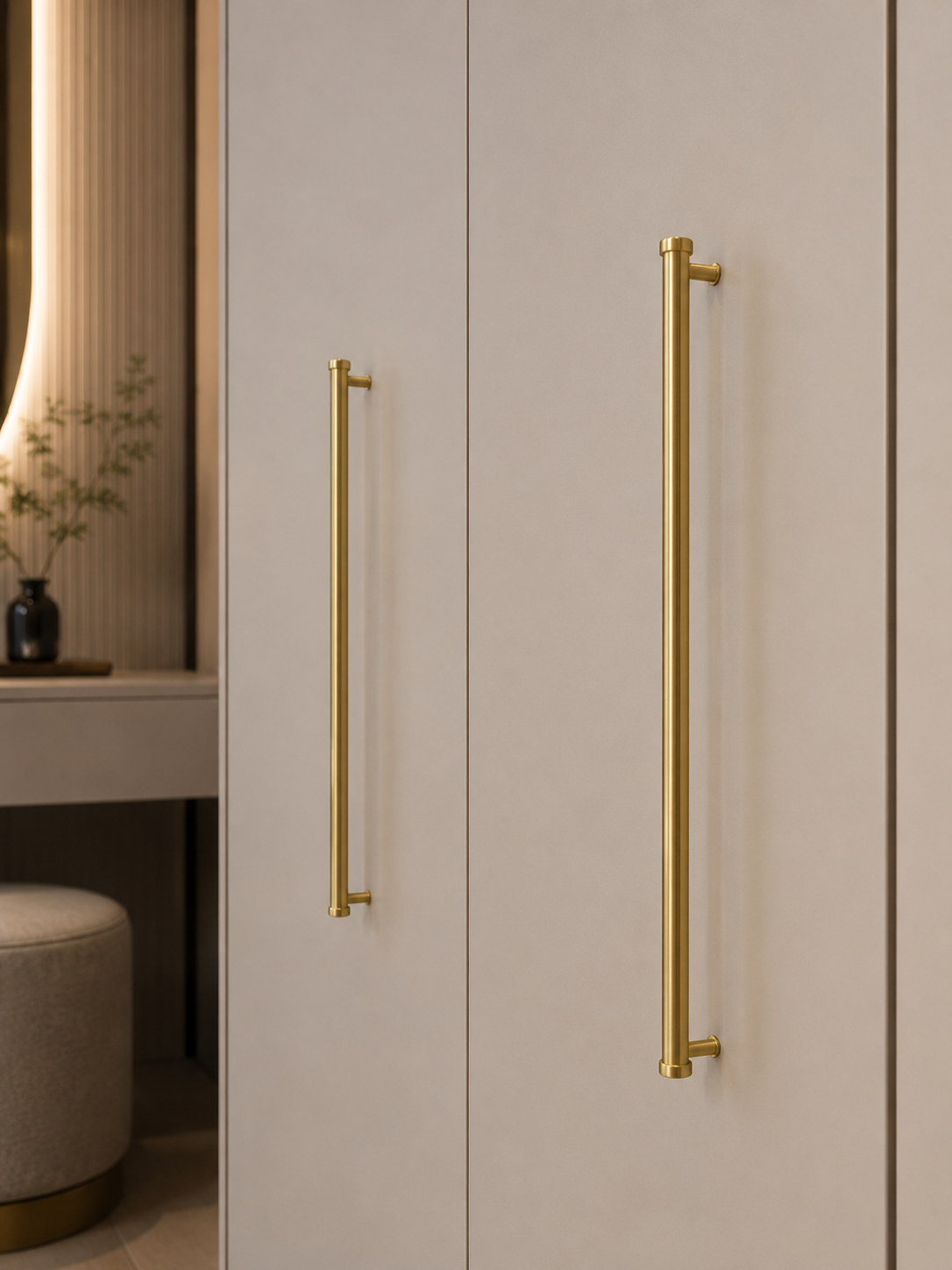Euro Bar Solid Brass Cabinet Handles | Luxury Kitchen Handles