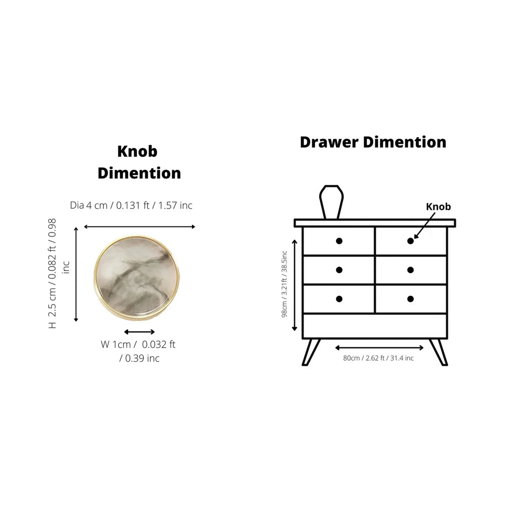 Prisma Acrylic & Brass Disc Cabinet Knob | Luxury Cabinet Hardware India