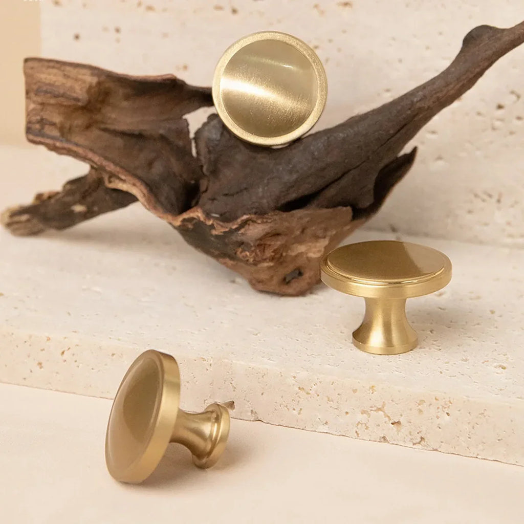 Krisha Solid Brass Round Cabinet Knob | Brass Essence