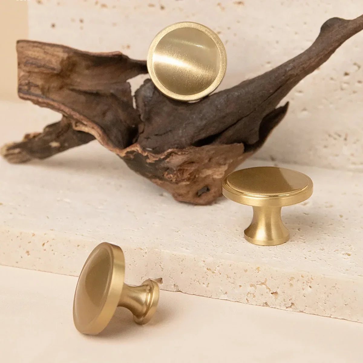 Krisha Solid Brass Round Cabinet Knob | Brass Essence