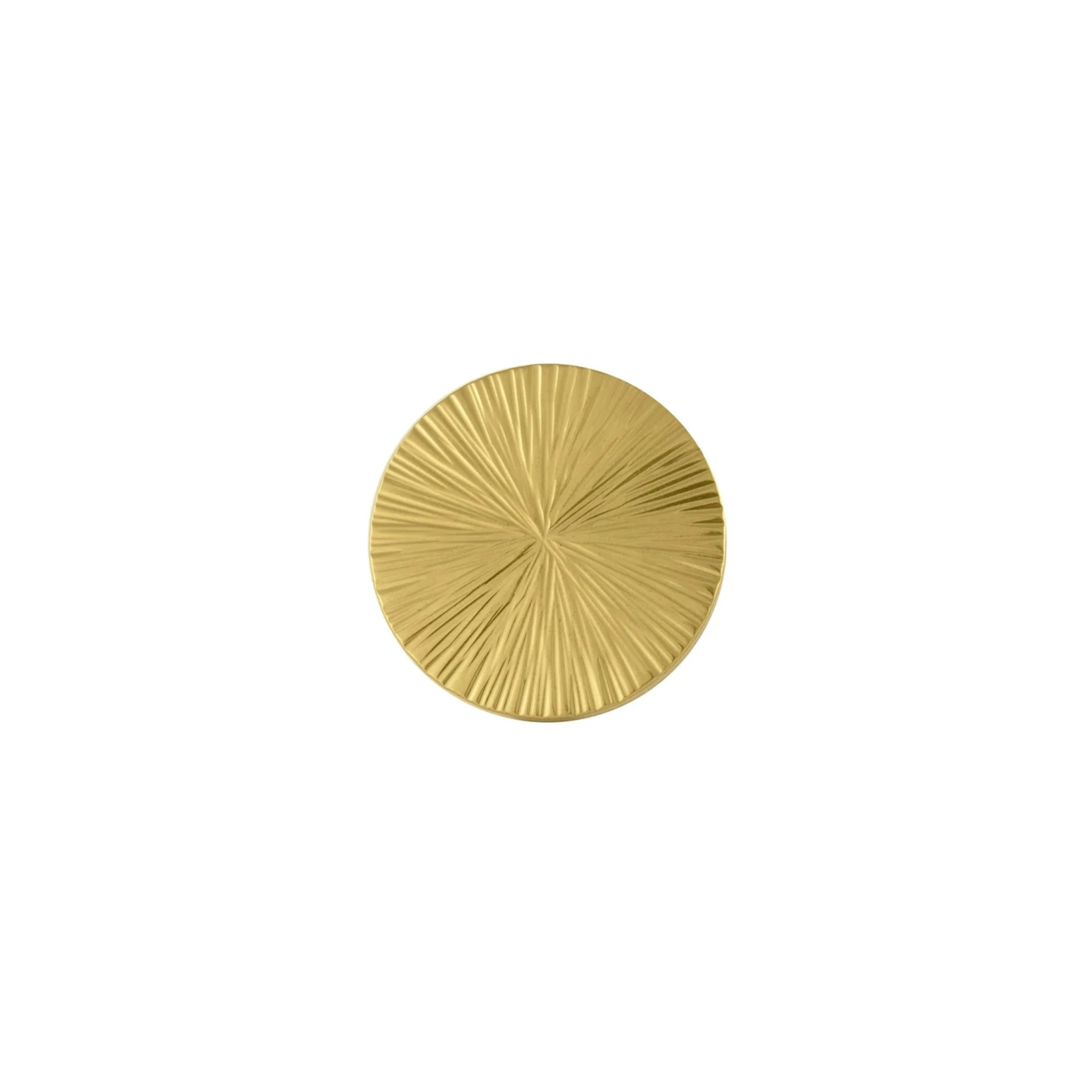Hammered Sunburst Brass Cabinet Knob by Brass Essence, featuring a textured sunburst design for vintage cabinet decor.