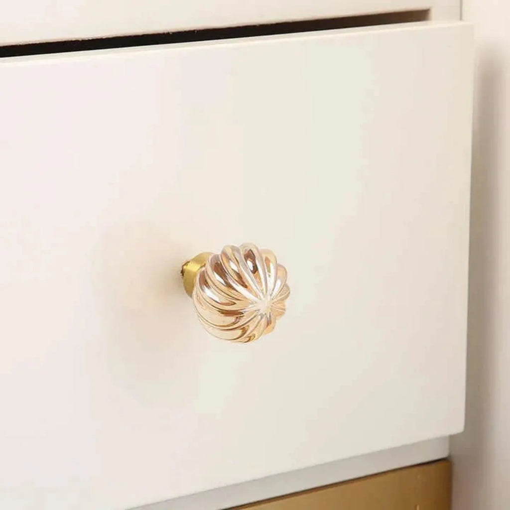 Fluted Crystal Cabinet Knob | Luxury Crystal Drawer Pull Knob