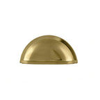 Brass Essence Classic Brushed Zinc Alloy Cup Pull handle with a smooth, brushed finish, ideal for cabinets and drawers.