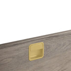 Recessed matte zinc cabinet handle from Brass Essence's Zinc Collection, showcasing sleek, modern design for furniture.