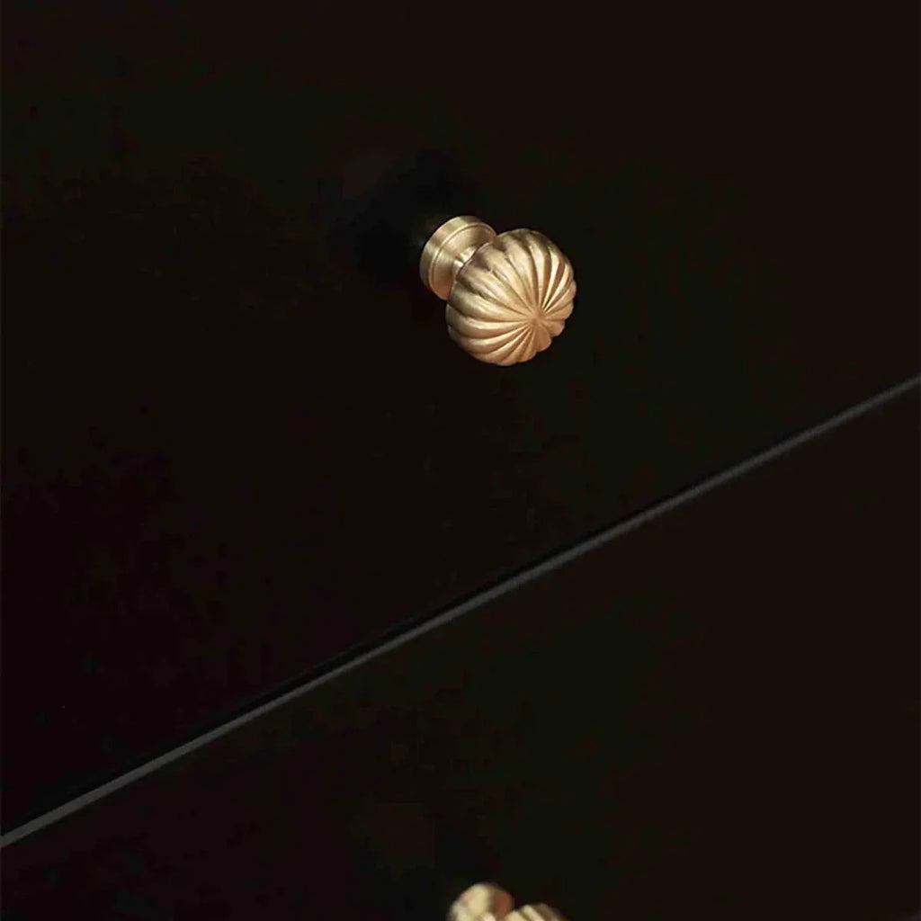 Fluted Pumpkin Brass Cabinet Knob | Brass Essence India