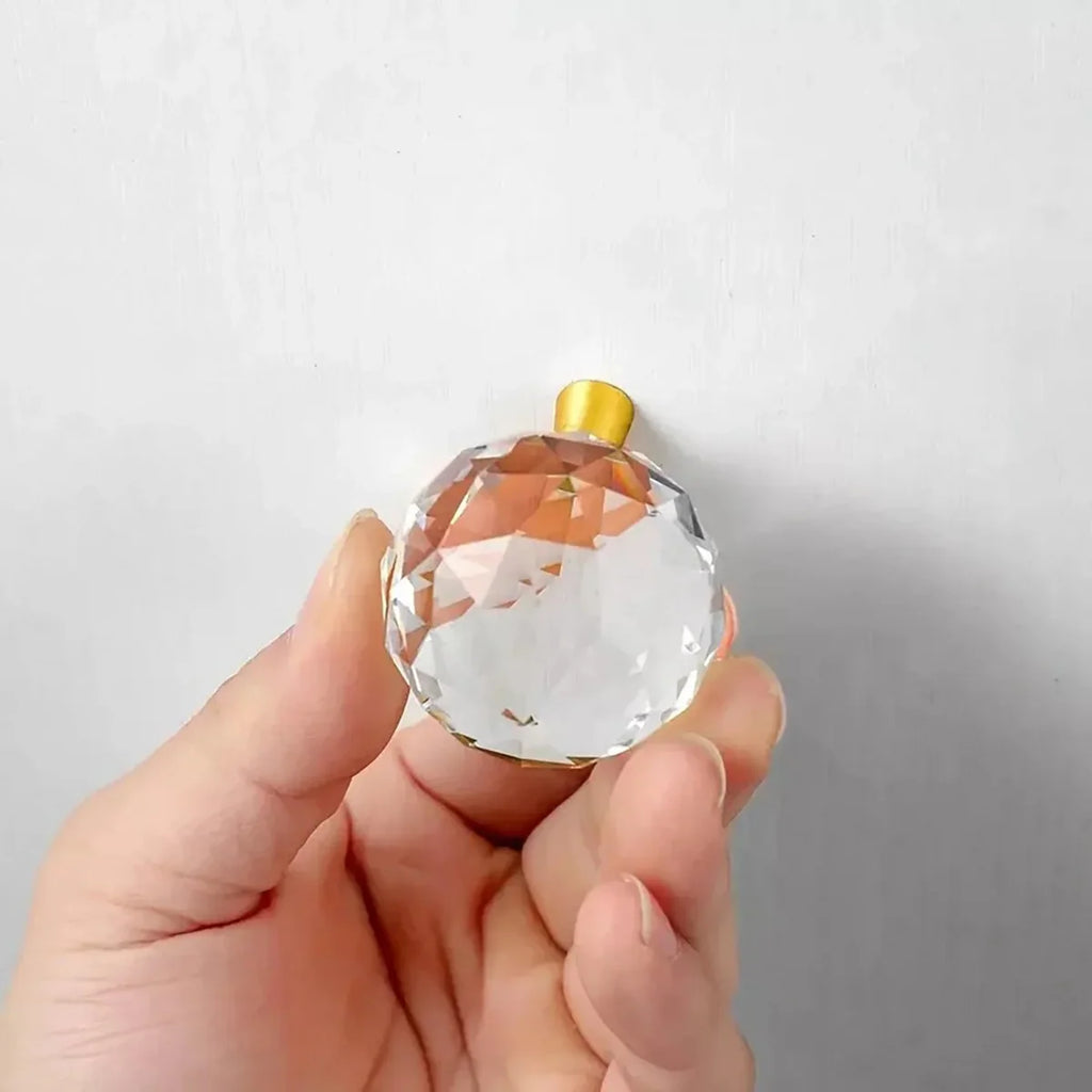 Round Faceted Crystal Cabinet Knob | Luxury Crystal Knob