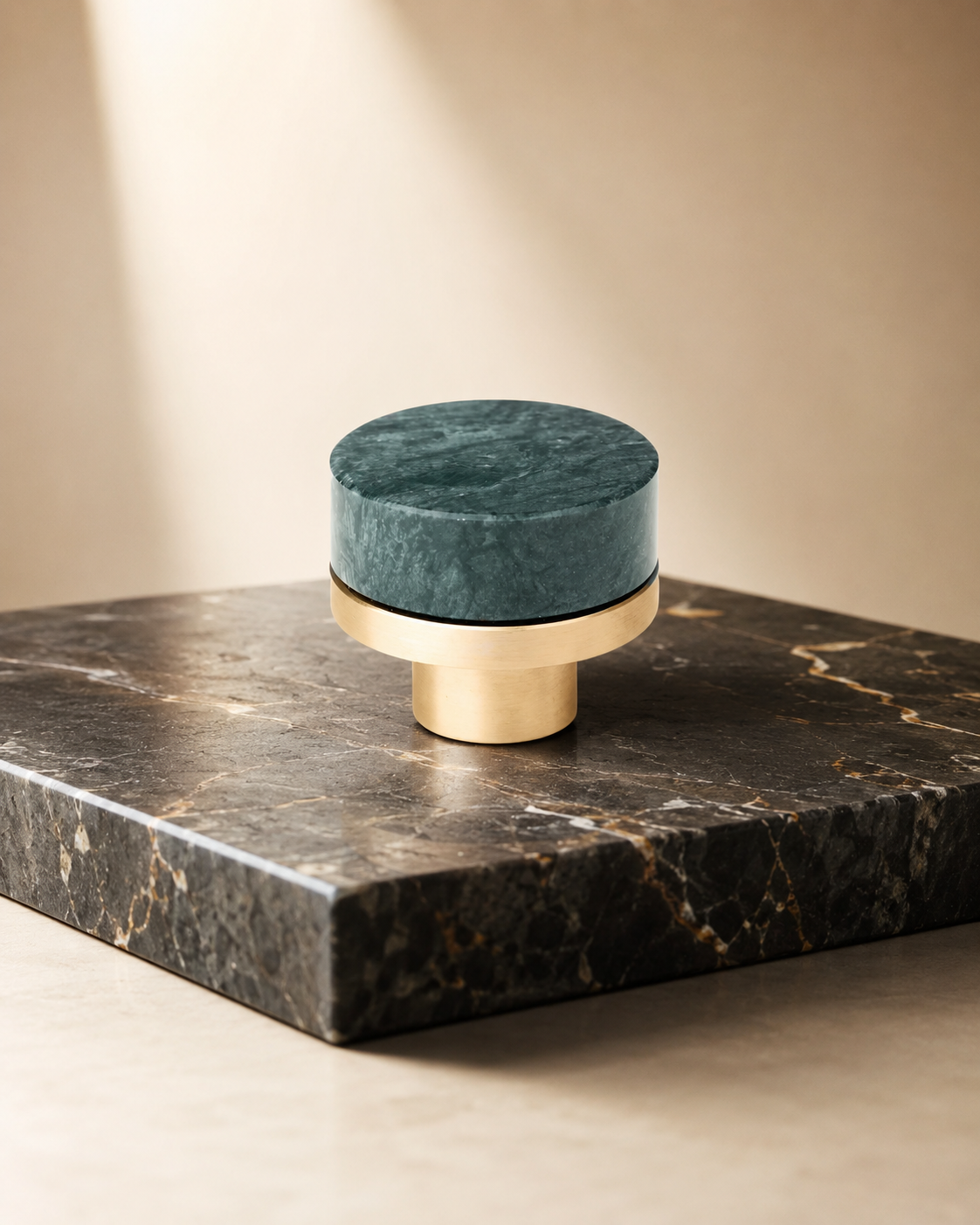 Karish Marble & Brass Cabinet Knob | Luxury Marble Cabinet Knob